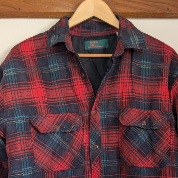 Vintage Plaid Flannel Shacket Shirt Jacket Men's Medium - Picture 2 of 6